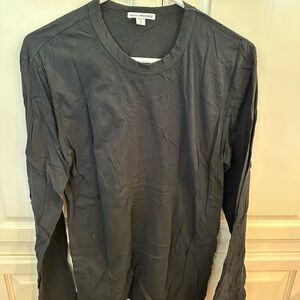 James Perse Men's Black Long Sleeve Shirt